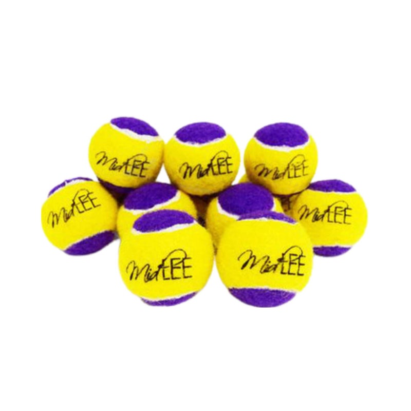 Midlee Squeaky Mini Tennis Ball for Dogs 1.5"- Pack of 12 (Yellow/Purple) - Image 1